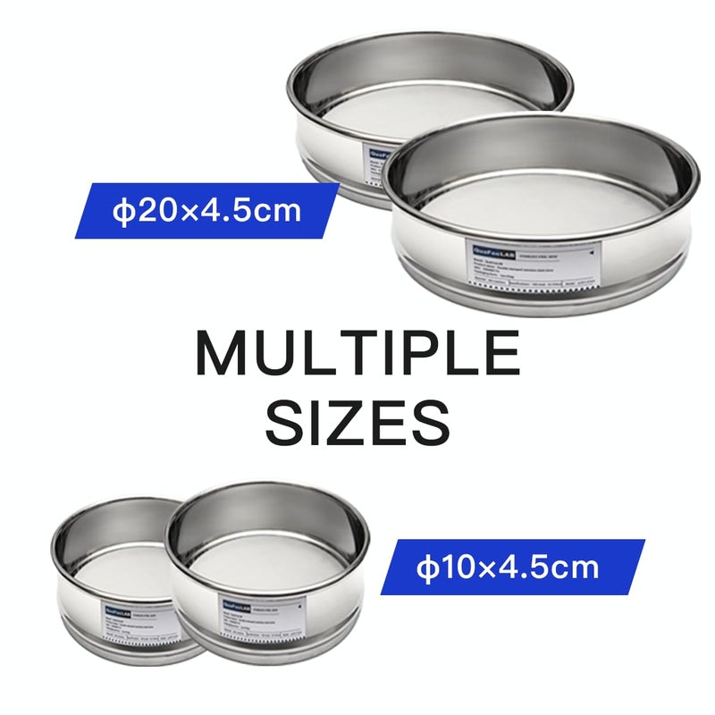 QuafooLAB Lab Sieves 150 Mesh, Economy Test Sieve #150 Mesh, 8'' Diameter, 304 Stainless Steel Wire Cloth φ20×4.5cmm - Image 2